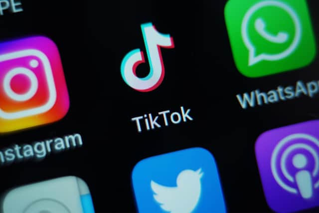 A file photo dated 16/03/23 of the app for TikTok on a phone screen. PIC: Yui Mok/PA Wire