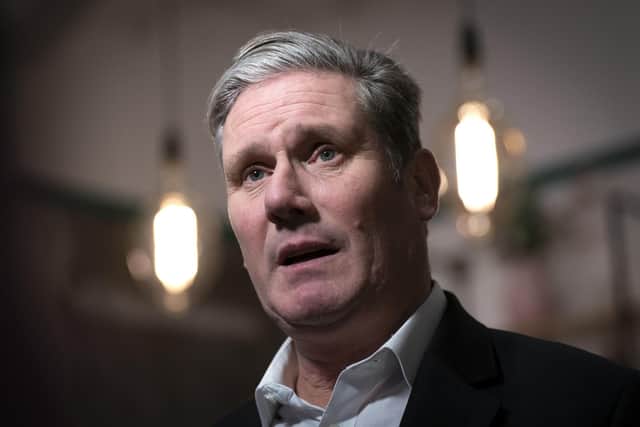 Labour Party leader Sir Keir Starmer speaks to the media during a visit to Shawlands in Glasgow. Picture date: Friday December 2, 2022. PA Photo. Photo credit should read: Jane Barlow/PA Wire