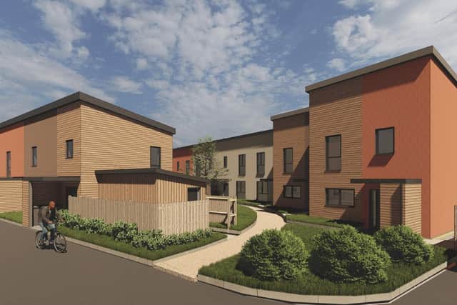 A computer generated image of how the Lowfield Housing Co-op site will look when complete