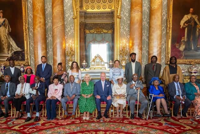 Sitters and Artists with Their Majesties King Charles and Queen Camilla for BBC Windrush documentary. (Pic credit: BBC)
