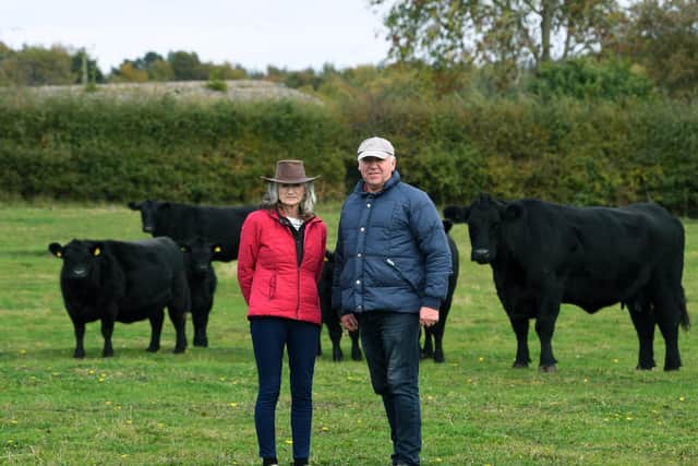 Renowned Aberdeen Angus breeders Adrian and Penny Johnson at home in Yearsley.