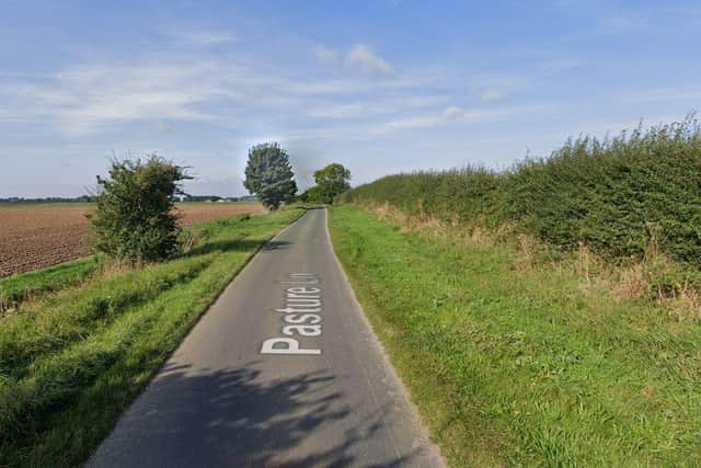 The site is off a rural country lane in Holderness