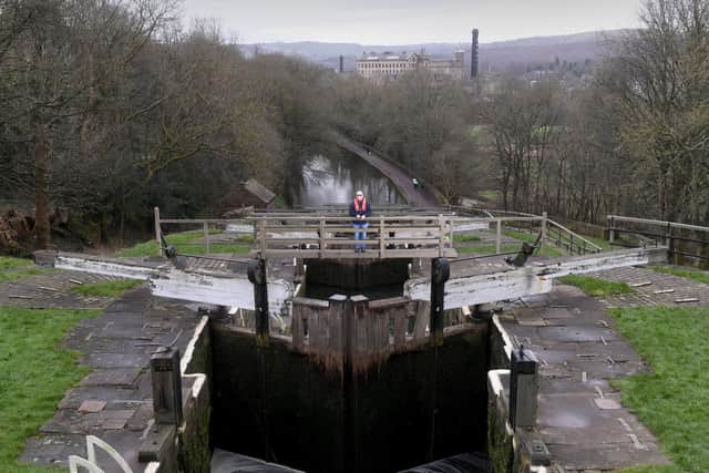 Philippa Gibbons a Volunteer Lock Keeper pictured at Five Rise Locks on the Leeds Liverpool Canal, Bingley Picture taken by Yorkshire Post Photographer Simon Hulme