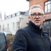 Match Of The Day host Gary Lineker outside his home in London. PIC: Lucy North/PA Wire