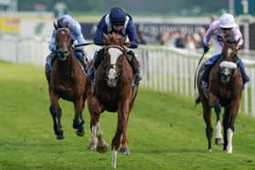WINNING RIDE: Tom Marquand riding Economics win the Al Basti Equiworld Dubai Dante Stakes at York yesterday.  Picture: Alan Crowhurst/Getty Images