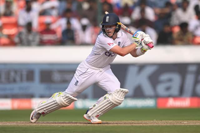 The hero of Hyderabad. Ollie Pope's 196 got England back into the game and enabled them to pull off one of their greatest Test wins. Photo by Stu Forster/Getty Images.