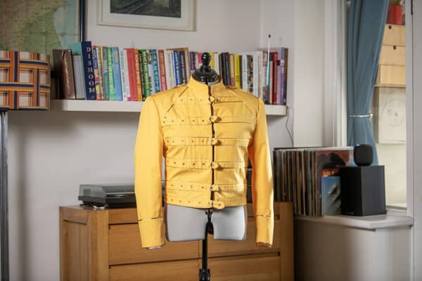 Outfit based on Freddie Mercury made by dressmaker Kim Fozzard based in Roundhay, Leeds,  photographed for The Yorkshire Post Magazine by Tony Johnson.