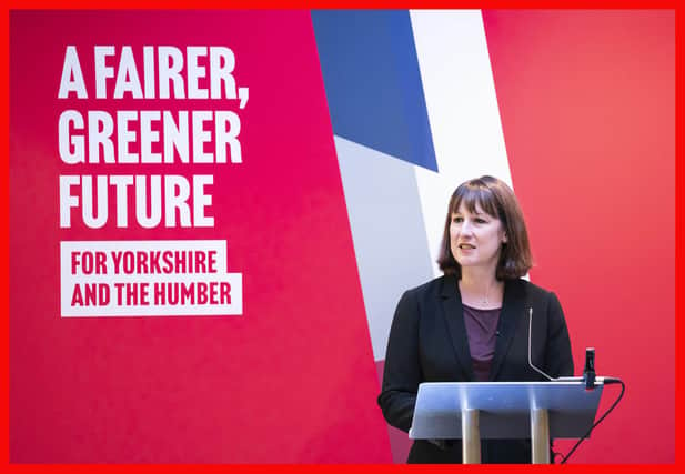 Shadow Chancellor Rachel Reeves speaking at the Labour Regional Conference in Barnsley in October