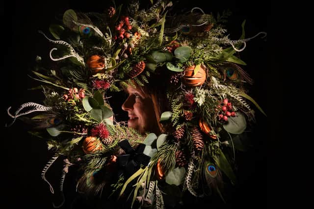 Julie Smith from near Pocklington makes wreaths but with a difference. An animal over she does many in the shape of horses and dogs. She made a wreath for the late HM The Queen, and is supported by Olympic medalist Charlotte Dujardin Picture taken by Yorkshire Post Photographer Simon Hulme