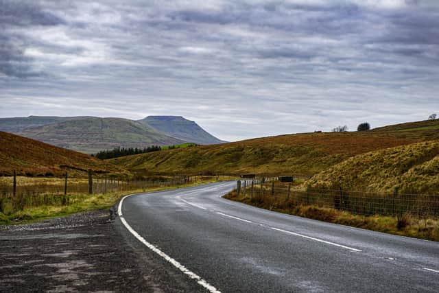 The Road from Hawes to Ingleton with Ingleborough looming. NFU Mutual, the Department for Transport and vulnerable road user groups have renewed calls to respect rural roads to reduce the annual toll of fatalities.
