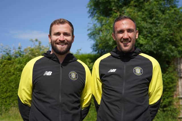 New professional development phase coach Rory McArdle (right), pictured with new academy manager Josh Law. Picture courtesy of Harrogate Town AFC.