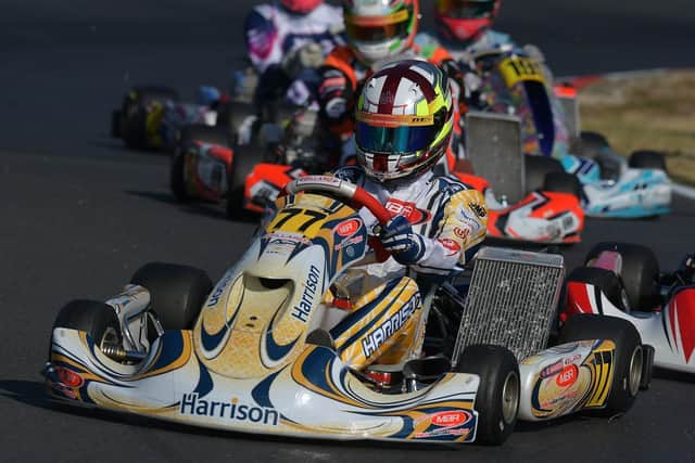 Yorkshire racer Bart Harrison has his sights set on Formula 1 - he currently leads the Senior X30 British Kart Championship at the age of 15. Picture: Chris Walker/kartpix.net