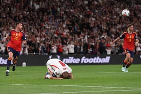 PAYING THE PENATLY: Harry Kane reacts after missing a penalty against Spain at Wembley (Image: Carl Recine/Getty Images)