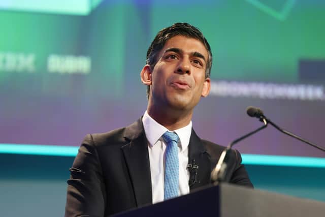Prime Minister Rishi Sunak speaking at London Technology Week at the QEII Centre in central London. PIC: Ian Vogler/Daily Mirror/PA Wire