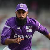 On the charge: Adil Rashid in action for the Northern Superchargers in last year's The Hundred competition (Picture: Ashley Allen/Getty Images)
