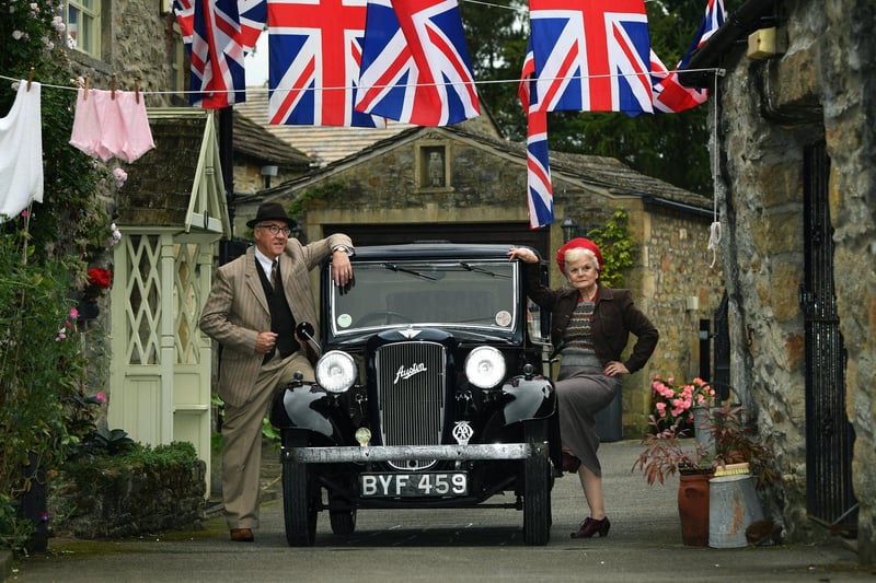 Grassington 1940's weekend.
Pictured Phil and Joy Newbold.
Photographed for the Yorkshire Post by Jonathan Gawthorpe.
17th September 2023. 