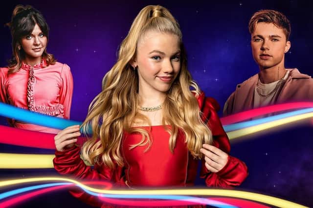 Lauren Layfield, Freya Skye and HRVY on Junior Eurovision Song Contest. (Pic credit: BBC)