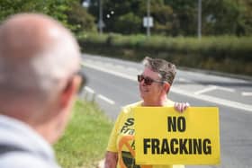 Protestors against fracking.