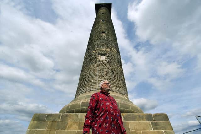Keppel's Column at Thorpe Hesley, near Rotherham. The column is a folly which is part of the Wentworth Estate, and has been restored. It will be opened officially for the first time since the 1960s. Volunteer guide John Willetts. Photo: Jonathan Gawthorpe