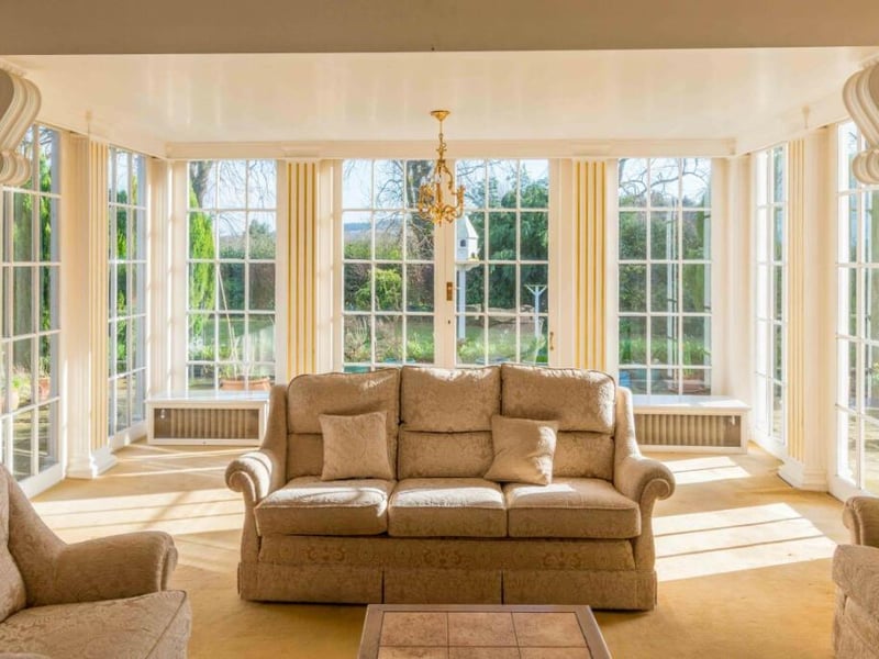 One of the reception rooms offering sensational rural views