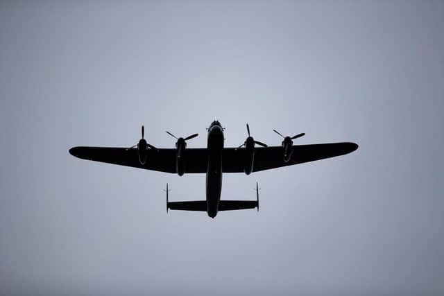 A Lancaster Bomber flies over Elland Vintage Fair, Elland Cricket Club. (Pic credit: Bruce Fitzgerald)