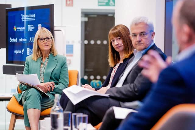 The Waterline Summit 2022. The Waterline Live Launch Host: Louise Minchin Speakers: Professor Dave Petley, Vice-Chancellor, University Of Hull Cathy Yitong Li, OneStepGreener Ambassador, COP26 Chris Huhne, Former Secretary of State for Energy and Climate Change, UK Government Jenny Sutcliffe, Principal Consultant Regulatory Affairs, Phillips 66 Mark Goldstone, Head of Regional Policy, CBI. Picture: Neil Holmes Photography.