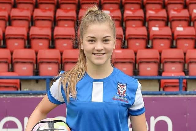 Sixteen-year-old Jess Park at York City FC Regional Talent Club.