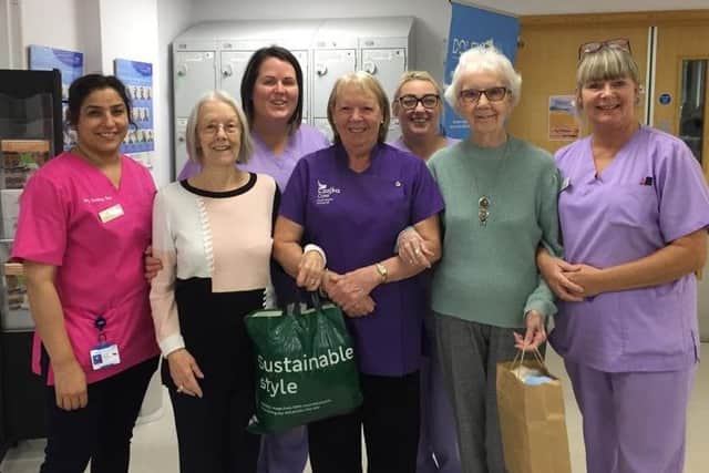 Jean and Pauline deliver their knitted items to the Bradford Royal Infirmary Neonatal Unit.