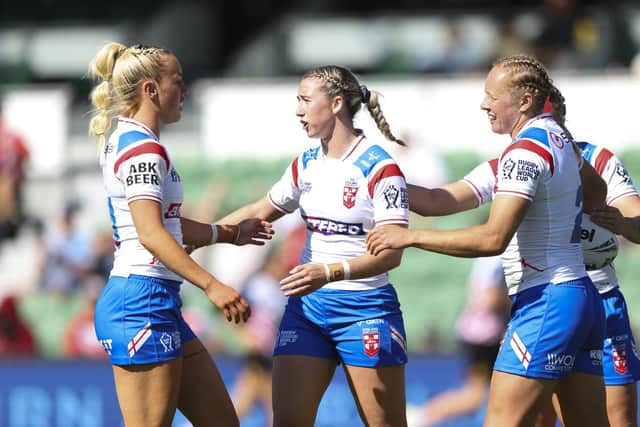 England celebrate a try against Wales. (Photo: Peter Keleman/SWpix.com)