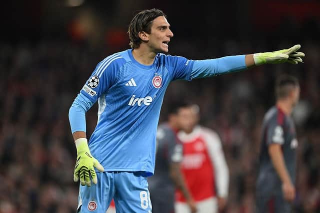 TARGET: Olympiacos and Greece goalkeeper Konstantinos Tzolakis (Image: Mike Hewitt/Getty Images)