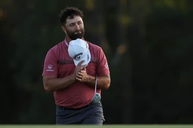 Jon Rahm of Spain acknowledges patrons as he approaches the 18th green during the final round of the 2023 Masters Tournament (Picture: Patrick Smith/Getty Images)