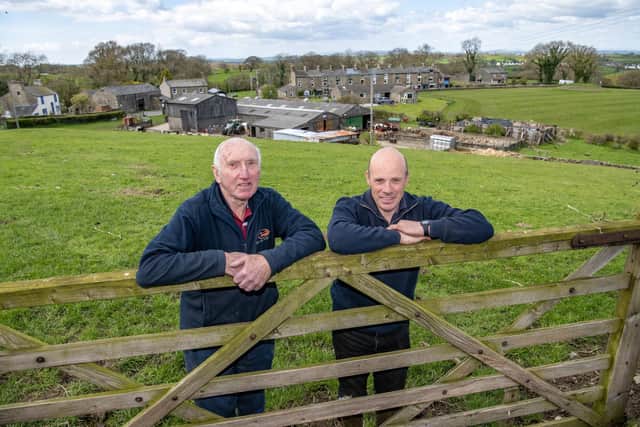 Raymond Heigh, right with his dad Robert on the family farm in Bentham, North Yorkshire.