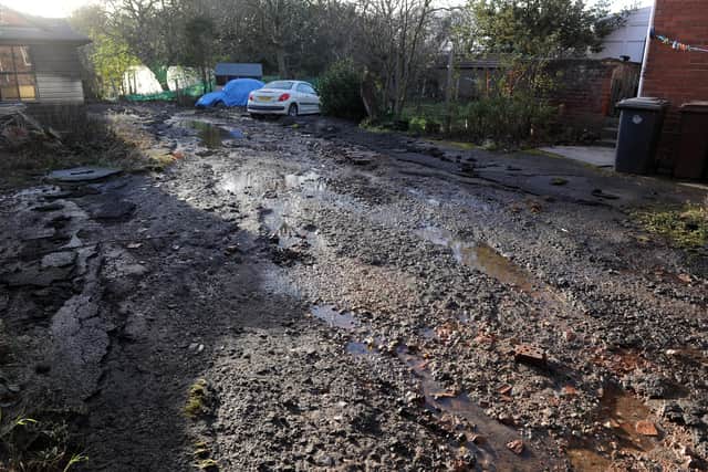 A driveway destroyed by the tidal surge in South Ferriby, near the Humber