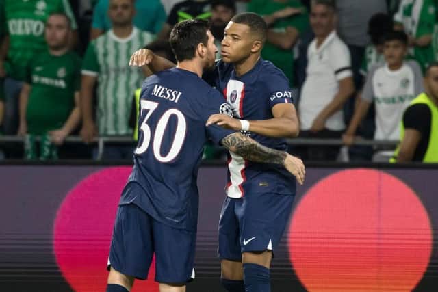 TEAM-MATES AND RIVALS: Paris Saint-Germain colleagues Lionel Messi and Kylian Mbappe go head to head when Argentina meet France in the World Cup final
