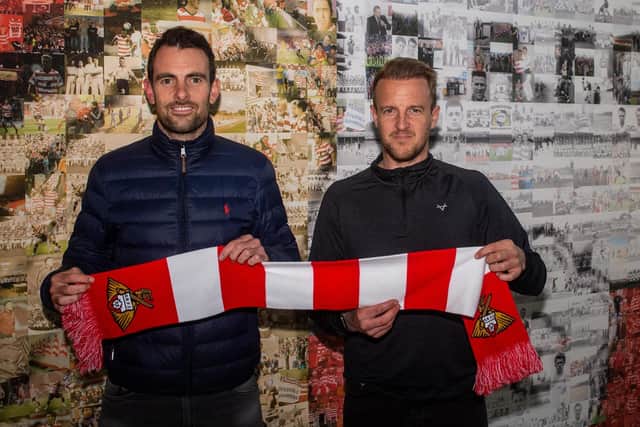 NEW JOB: Danny Schofield, pictured left with Doncaster Rovers director of football James Coppinger