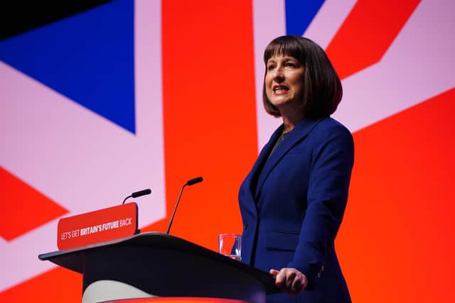 Shadow chancellor Rachel Reeves making her keynote speech during the Labour Party Conference in Liverpool. PIC: Peter Byrne/PA Wire