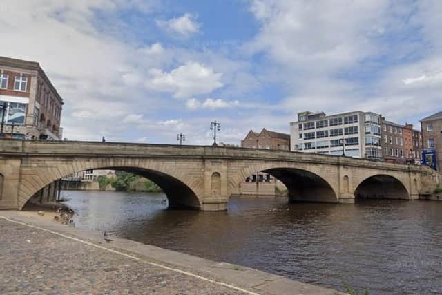 Ouse Bridge, between Micklegate and Low Ousegate in York.