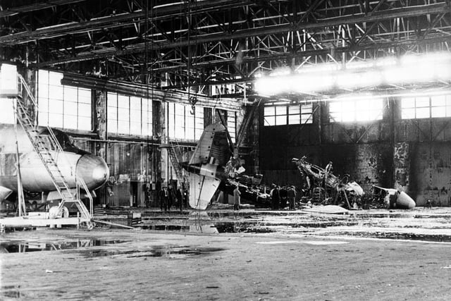 In 1970 there was an arson attack on Number 2 Hangar. During the rest of the 1970s and 80s, it was again used as a training centre. Pictured is: RAF Finningley after the fire in 1970.