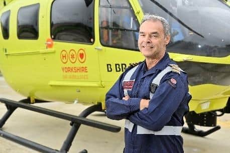 Phil Larkins, a former military pilot who has joined the crew of the Yorkshire Air Ambulance.