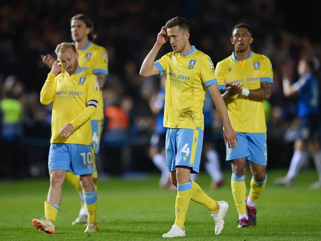 Will Vaulks of Sheffield Wednesday looks dejected with team-mates after the Sky Bet League One Play-Off Semi-Final First Leg mauling at Peterborough United (Picture: Michael Regan/Getty Images)