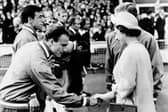 CROWNING GLORY: England right-back George Cohen meets Queen Elizabeth II before the start of the 1966 World Cup