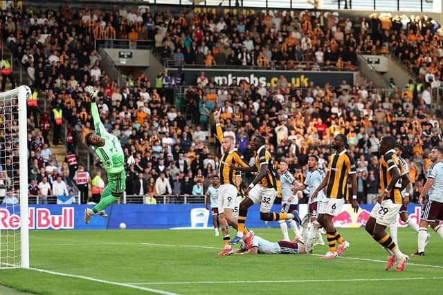 SO CLOSE: Mohamed Belloumi (not pictured) hits the crossbar (Image: Matt McNulty/Getty Images)