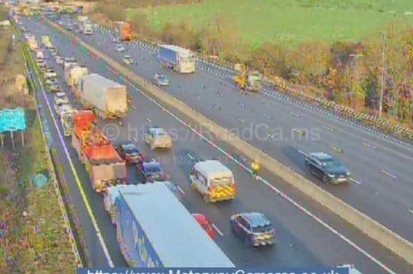 A crash on the M1 near Sheffield has caused ‘severe’ traffic jams, with four mile tailbacks reported this afternoon