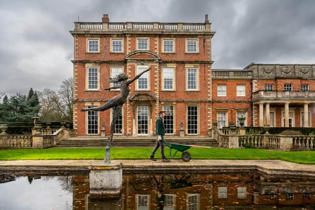 Pictured Lawrence Wright, Head Gardner of Newby Hall & Gardens working in the South Terrace near the Lily Pond. Picture By Yorkshire Post Photographer, James Hardisty.