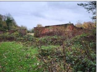 The walled gardens are now derelict