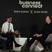 Prime Minister Rishi Sunak (left) and Elon Musk, CEO of Tesla and SpaceX in-conversation in central London, at the conclusion of the second day of the AI Safety Summit on the safe use of artificial intelligence. Picture: Kirsty Wigglesworth/PA Wire