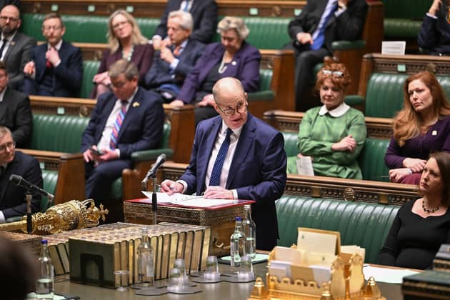 Post Office minister Kevin Hollinrake speaking during an urgent question on the Post Office Horizon scandal in the House of Commons.