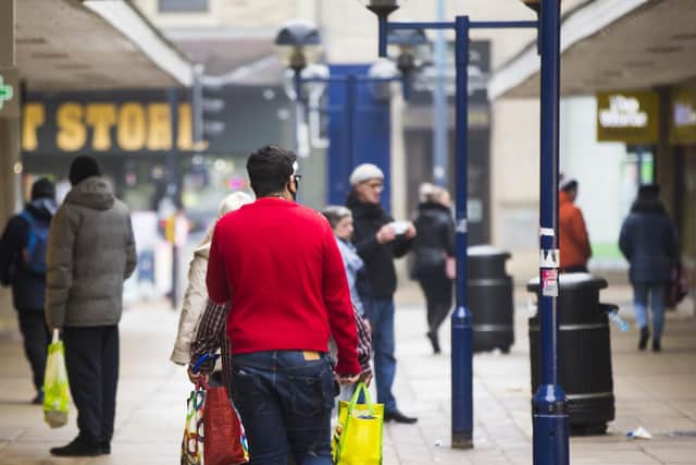 Shoppers in Dewsbury town centre in 2022. PIC: Jim Fitton