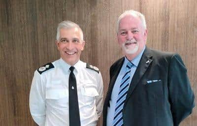 Humberside Police Chief Constable Paul Anderson with Humberside Police and Crime Commissioner Jonathan Evison.