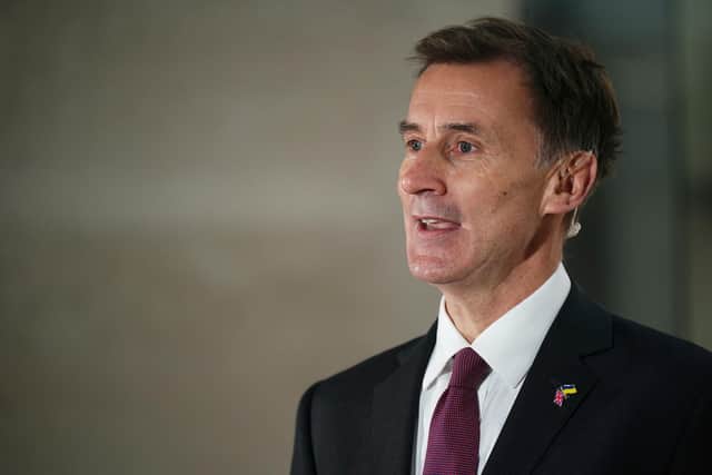 Library image of the  Chancellor Jeremy Hunt. Regulators responsible for competition and the energy, telecoms, financial services and water sectors met the Chancellor last week to agree an action plan to see consumers treated more fairly. ( Photo by Aaron Chown/PA Wire)